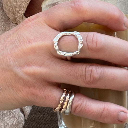 Statement Silver Halo Ring