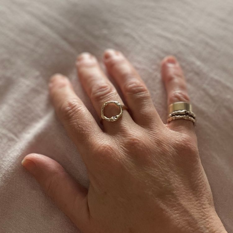 A 9ct Gold Halo Ring from Lulu and Boo Jewellery.