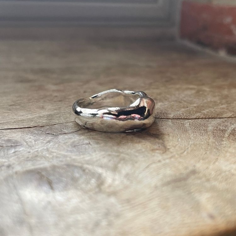 A Molten Chunky Sterling Silver Ring from Lulu and Boo Jewellery.