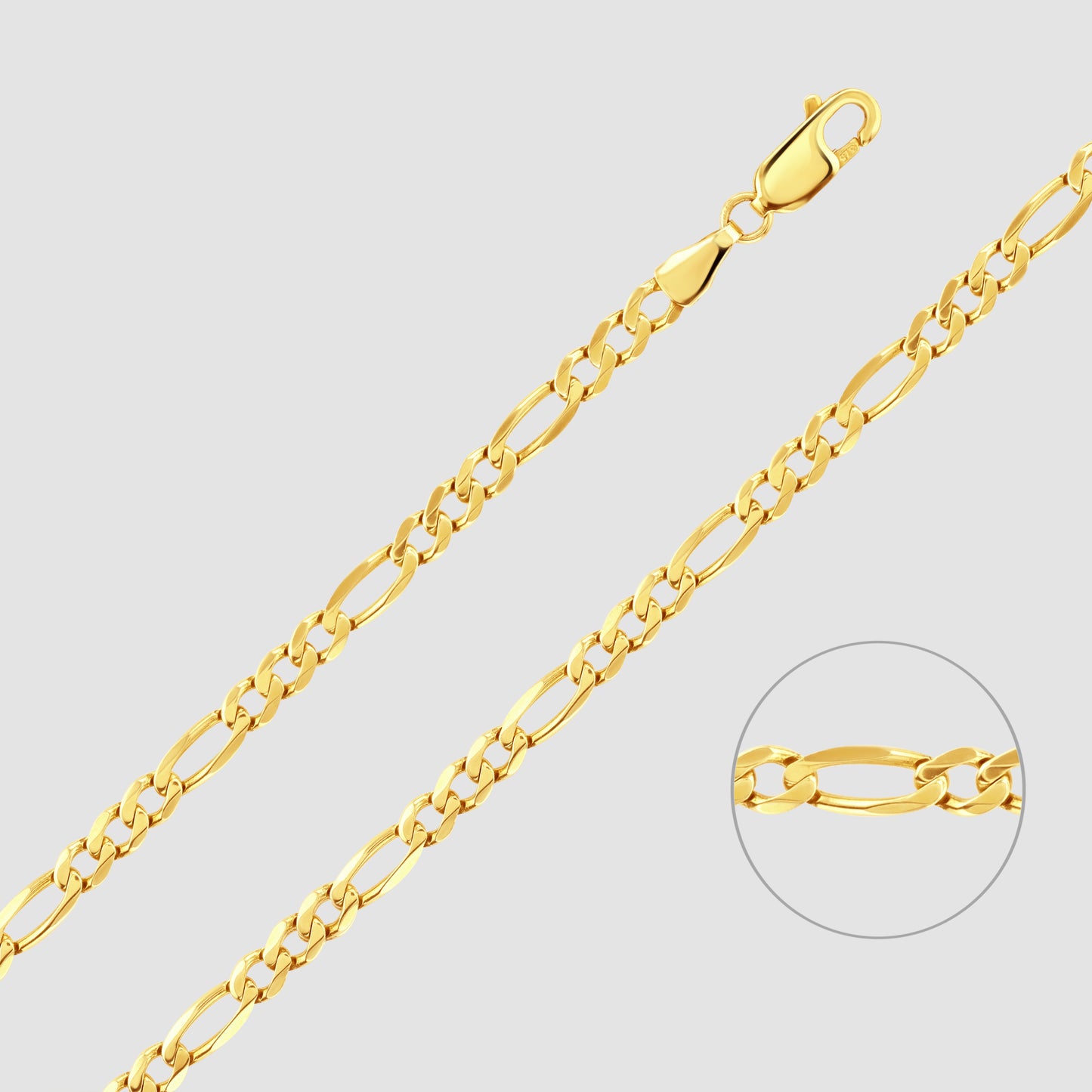 9ct yellow gold figaro link chain