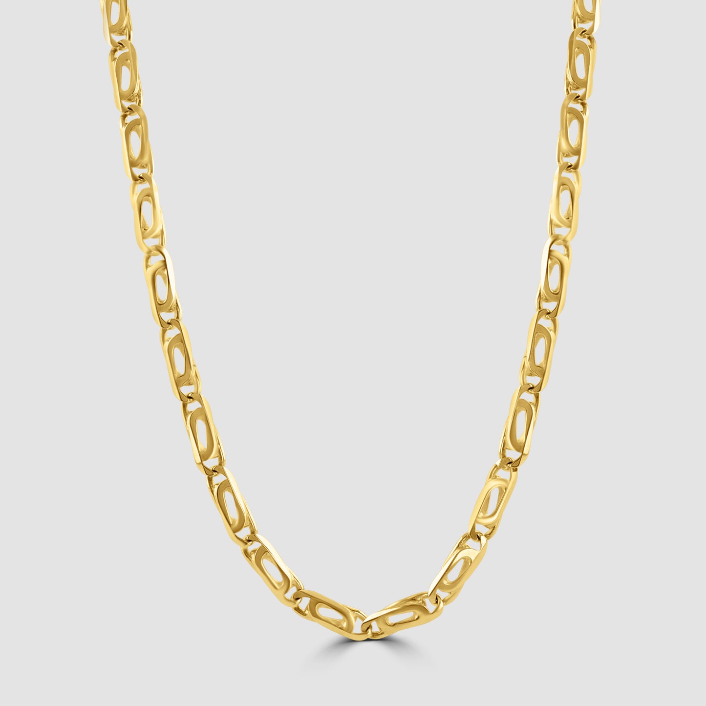 18ct off set oval double curb link chain