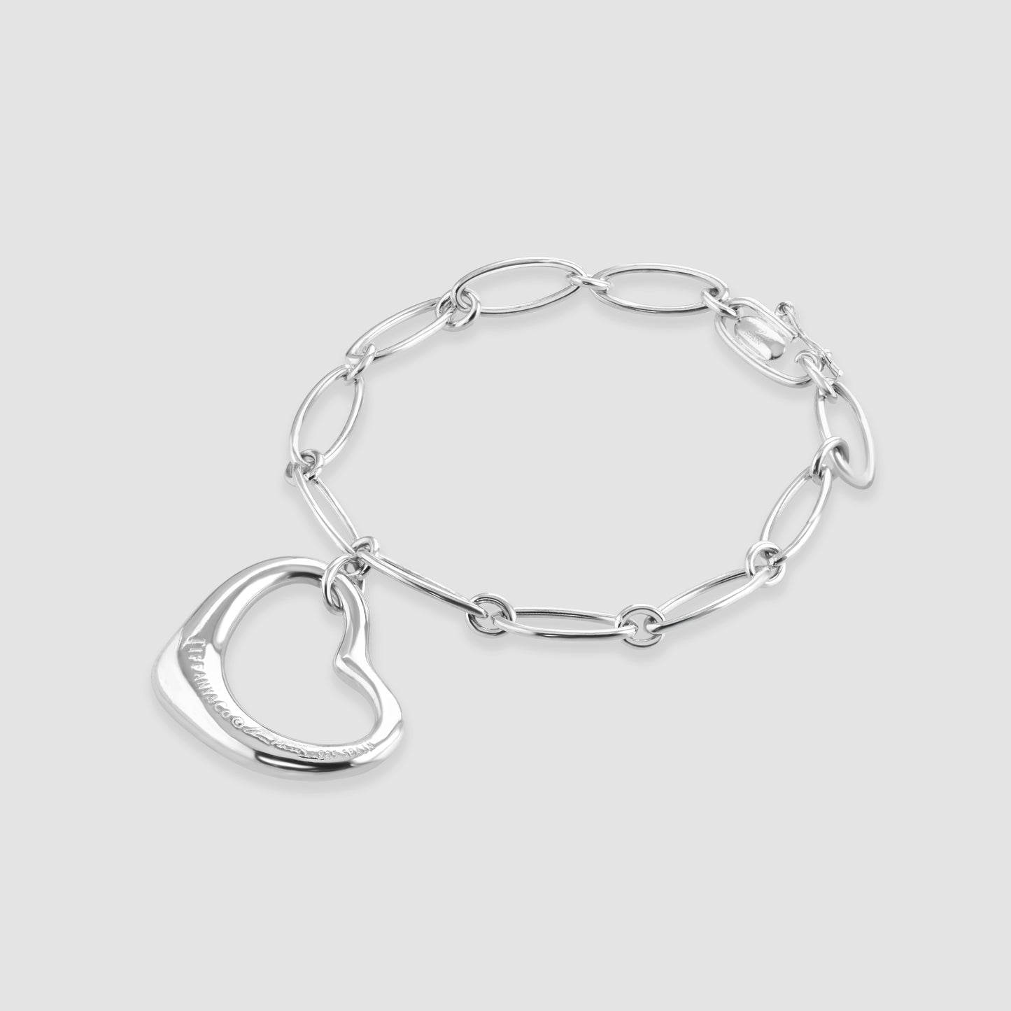 Silver Elas Peretti Tiffany & Co open heart bracelet