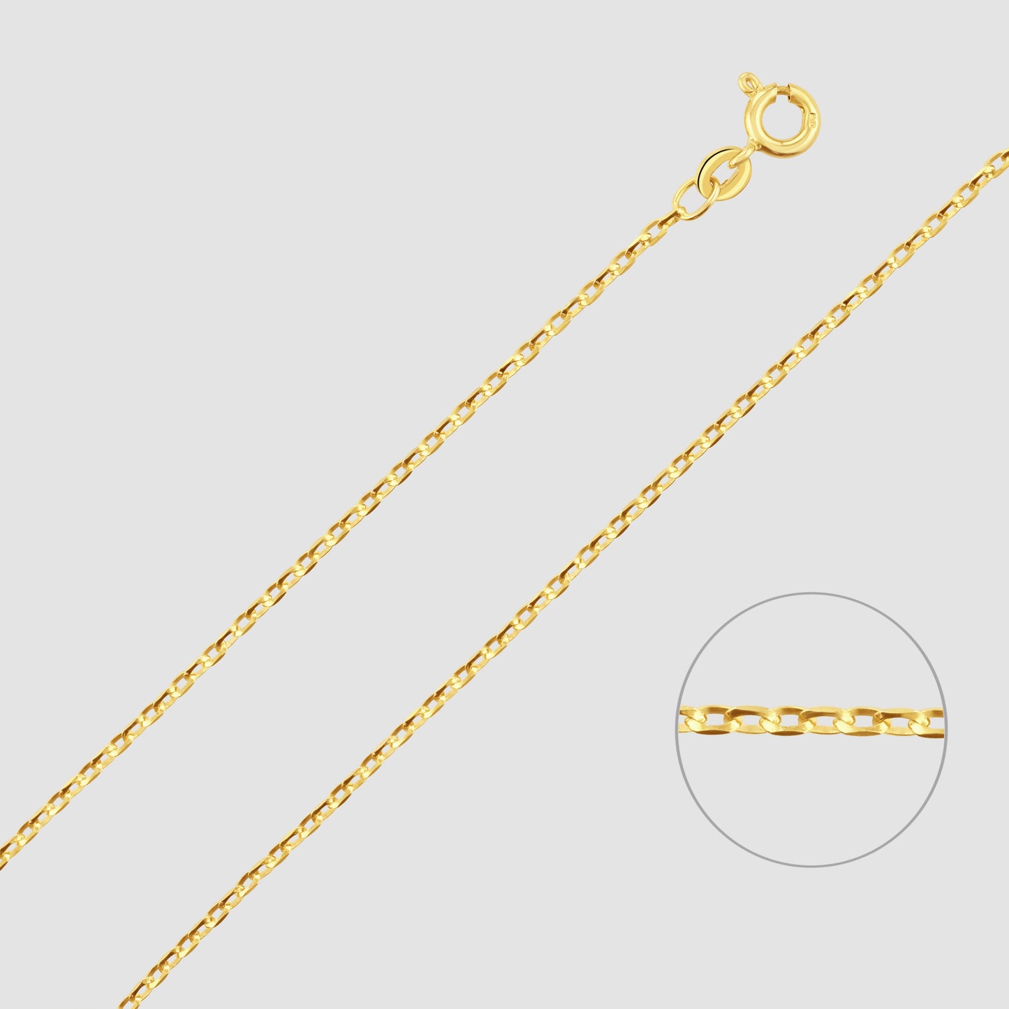9ct yellow gold fine trace link chain 1