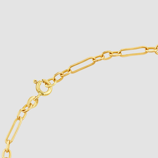 9ct rose gold wire work figaro link necklace