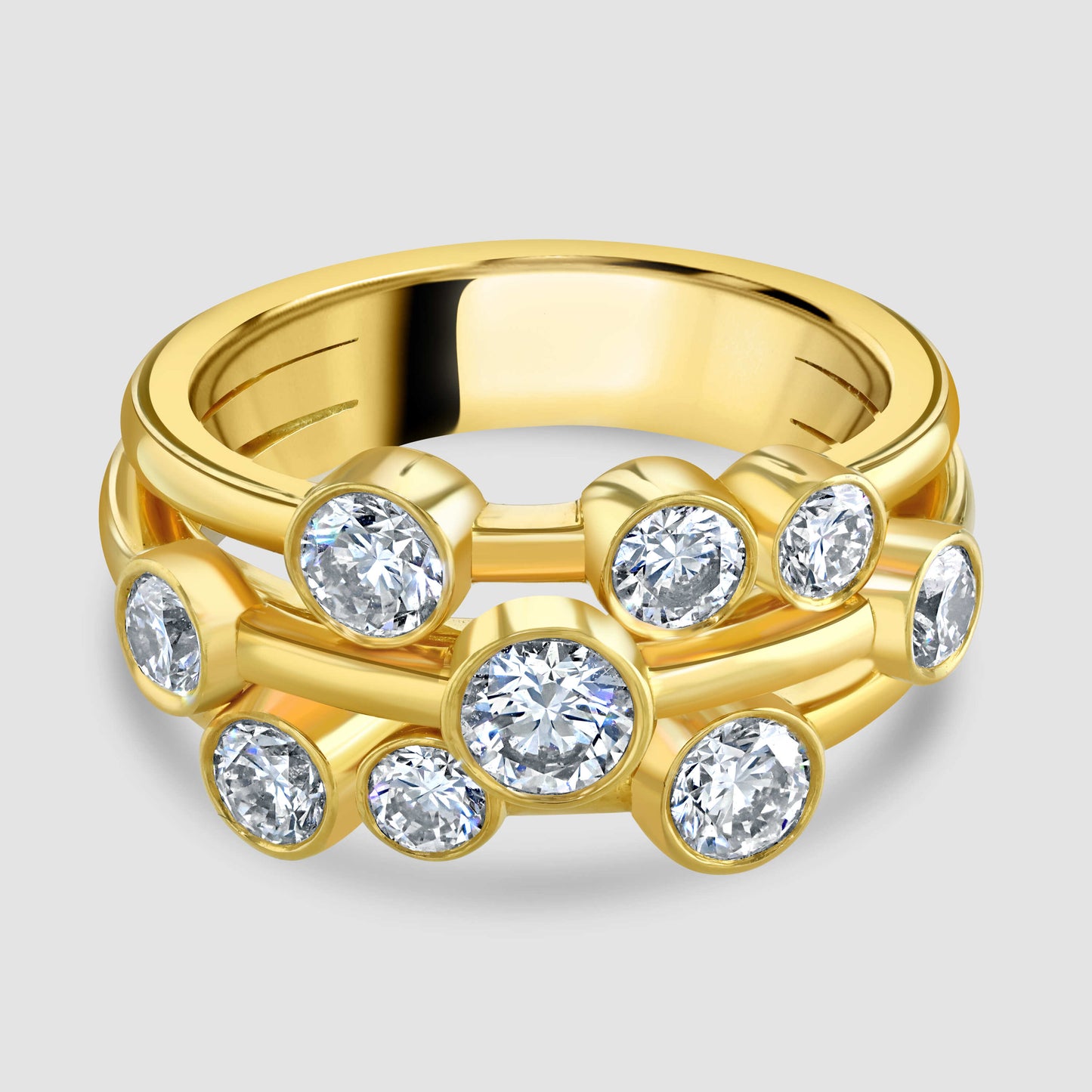Yellow gold diamond ‘Bubble’ ring