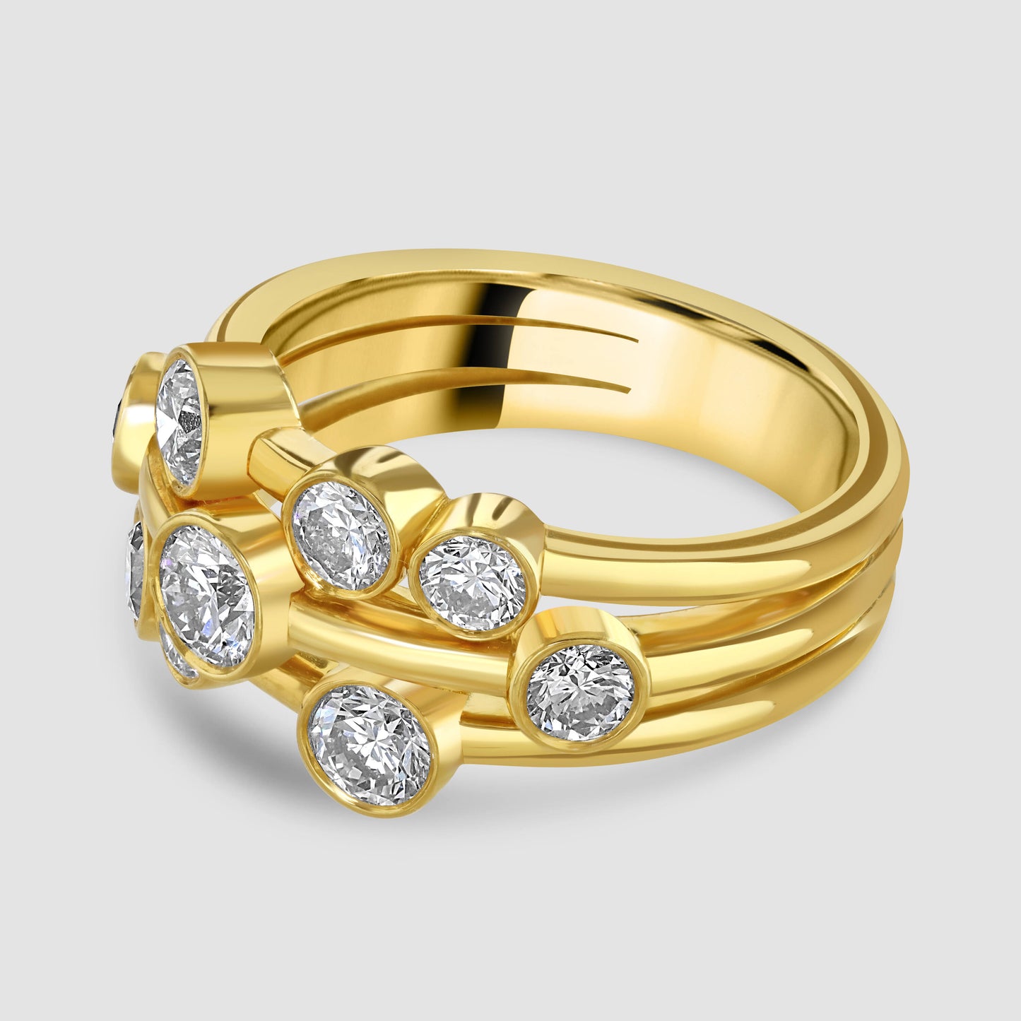 Yellow gold diamond ‘Bubble’ ring