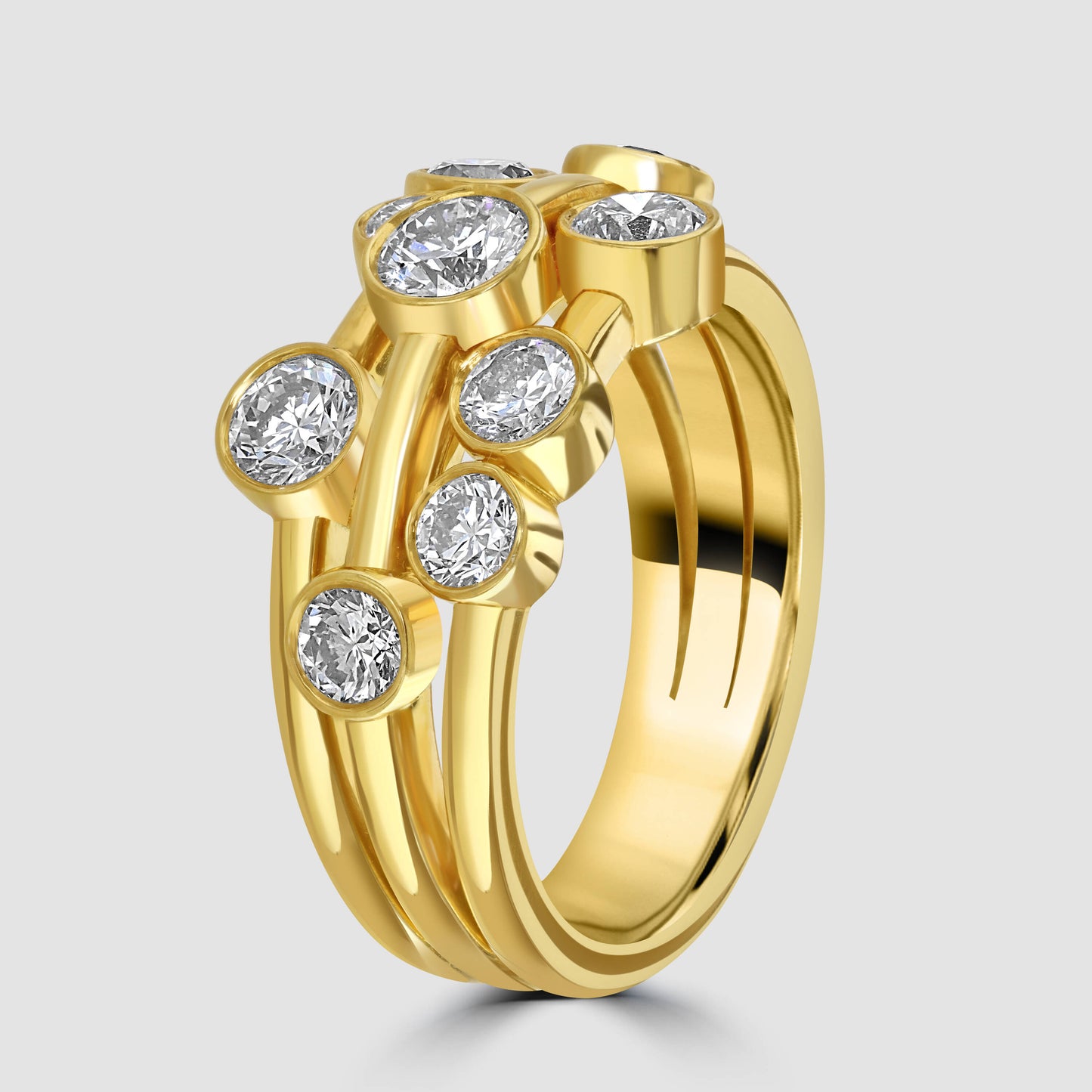 Yellow gold diamond ‘Bubble’ ring