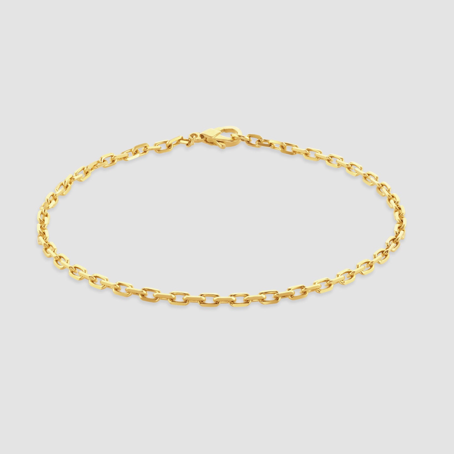 18ct yellow gold faceted trace link bracelet
