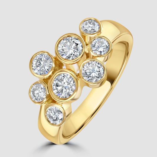Contemporary ‘Bubble’ diamond set ring