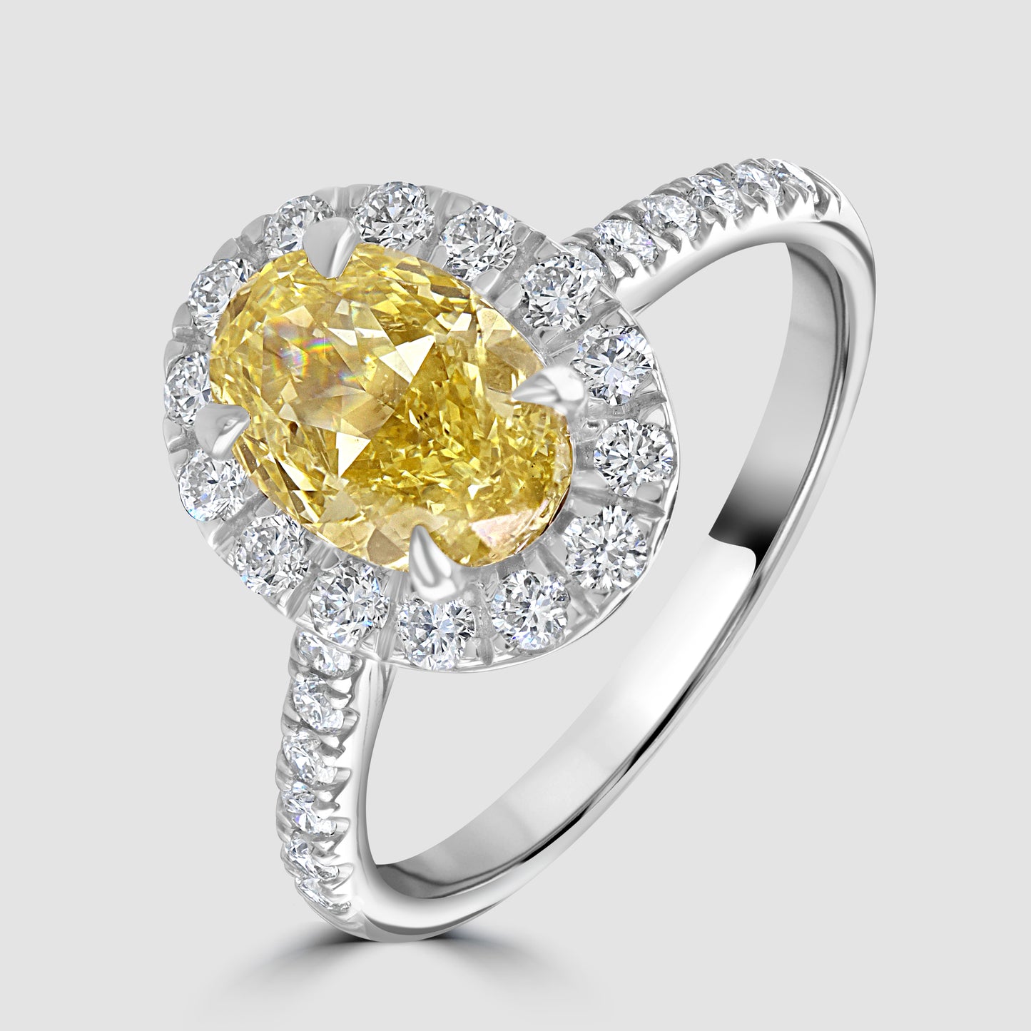 Yellow Laboratory diamond cluster ring