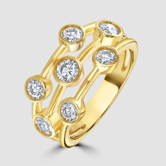 18ct yellow gold laboratory diamond grown ‘Bubble’ ring