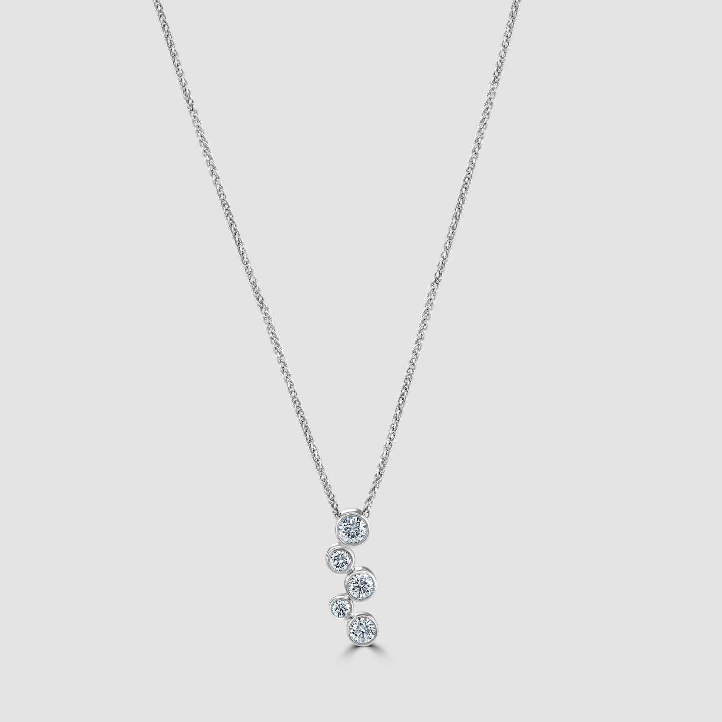 ‘Bubble’ design diamond pendant and chain