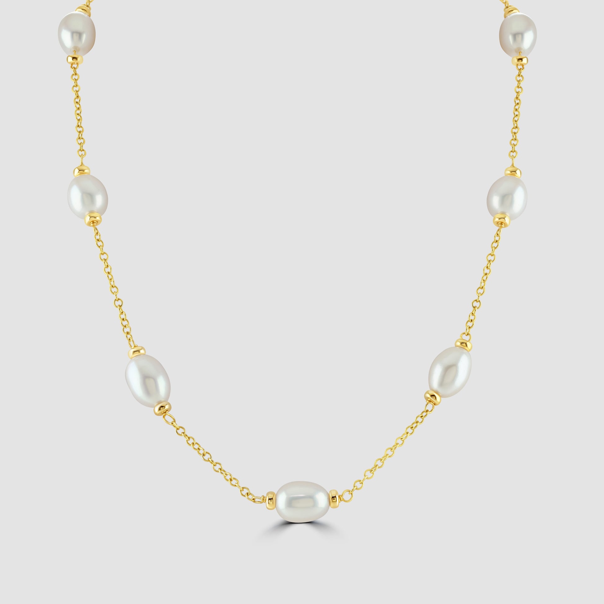 Freshwater pearl and yellow gold necklace 