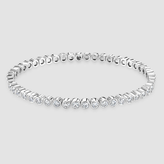 White gold rub over set diamond bangle