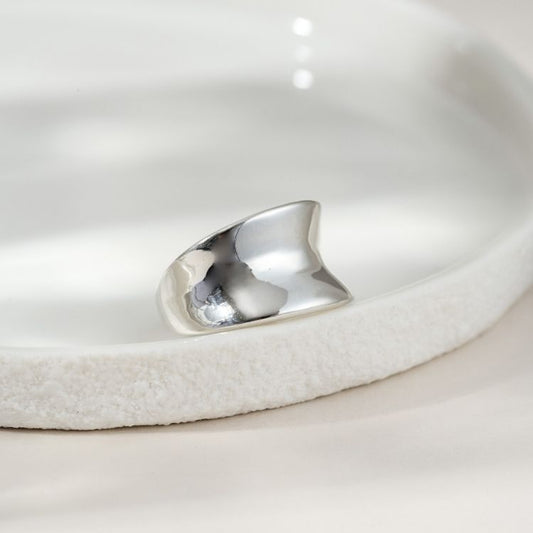A saddle ring silver jewellery item from Lulu and Boo Jewellery.