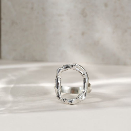 Statement Silver Halo Ring
