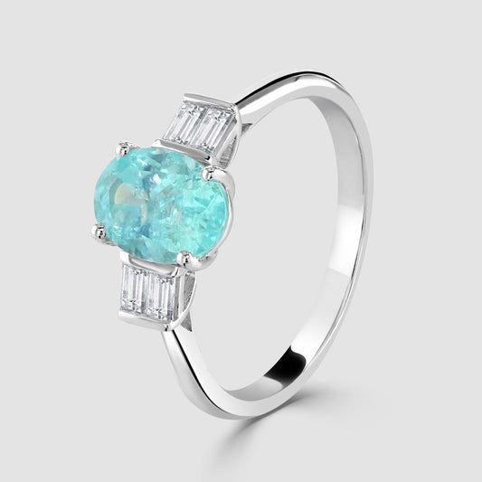 18ct Paraiba Tourmaline and diamond ring