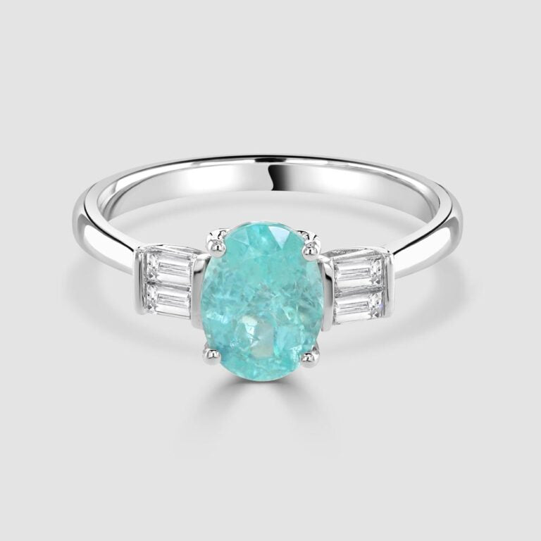 18ct Paraiba Tourmaline and diamond ring