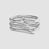 18ct White Gold Diamond Single Row Pave Armis Ring