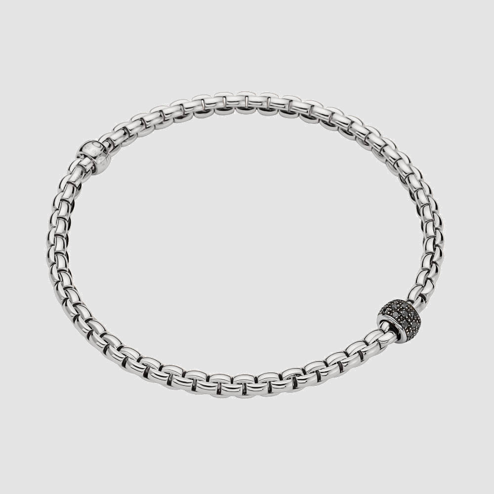 18ct White Gold Eka Flex’it Bracelet with 0.20ct Black Diamonds