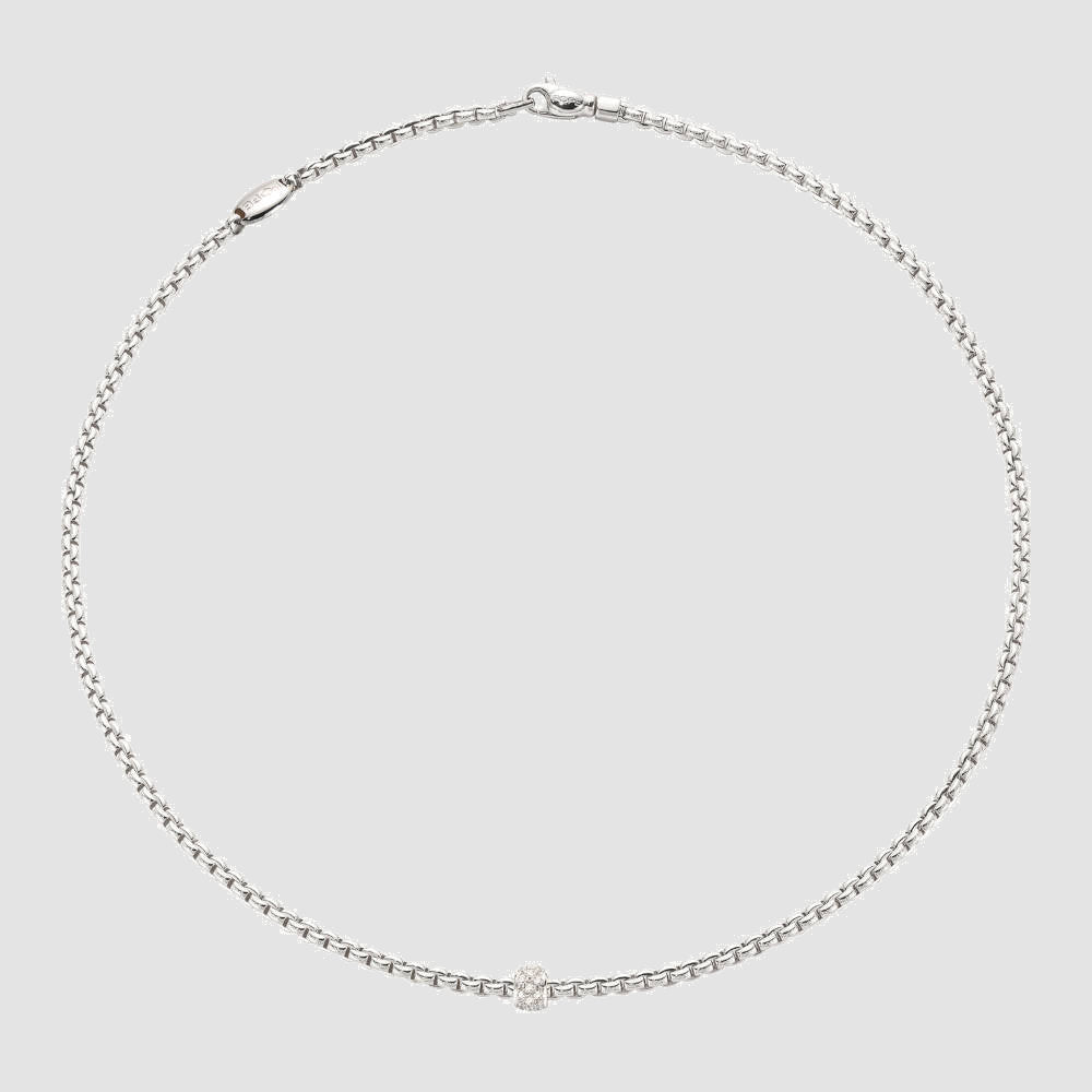 18ct White Gold Eka Necklace with 0.19ct Diamonds