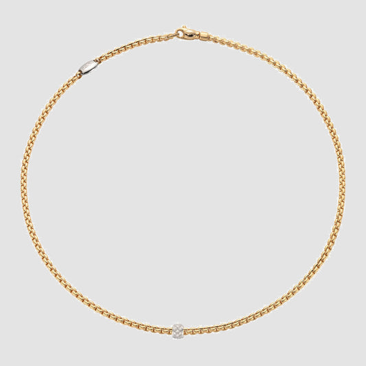 18ct Yellow Gold Eka Necklace with 0.19ct Diamonds