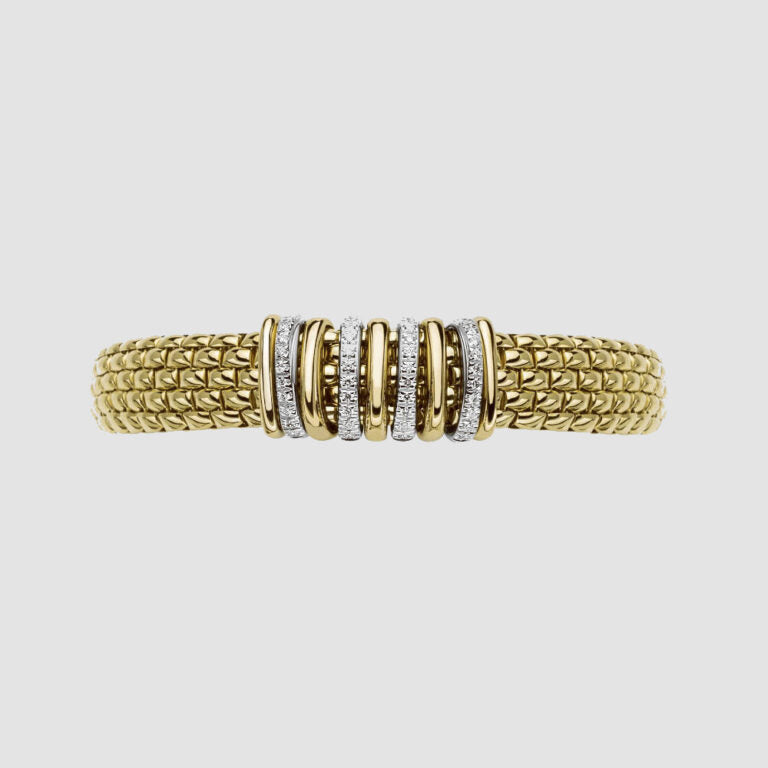 18ct Yellow Gold Panorama Flex’it Bracelet with 0.30ct Diamonds