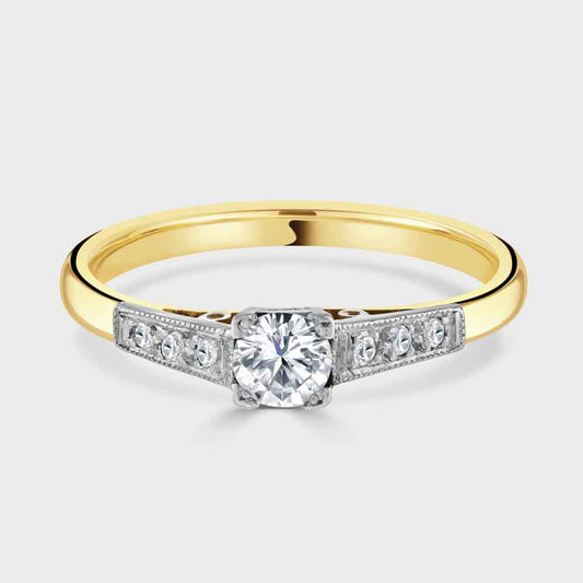 18ct and platinum vintage diamond solitaire ring