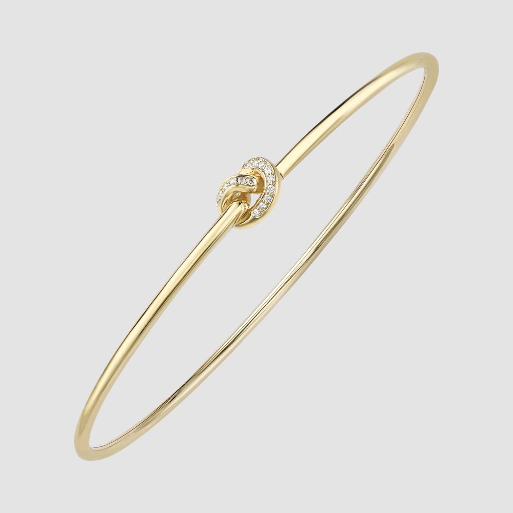 18ct diamond set knot bangle