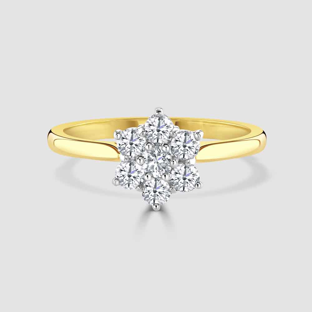 18ct gold diamond cluster ring