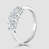 18ct white gold claw set diamond three stone ring