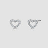 18ct white gold diamond heart shape stud earrings