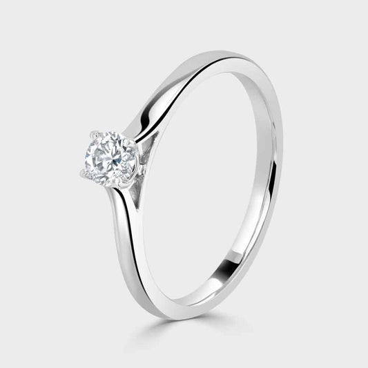 18ct white gold diamond solitaire ring