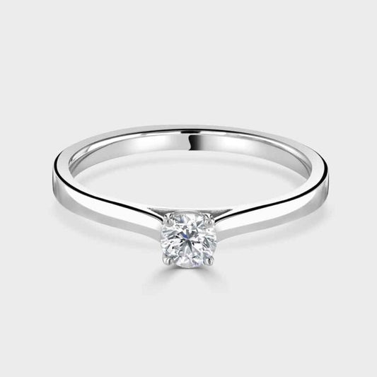 18ct white gold diamond solitaire ring