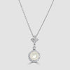 18ct white gold pearl and diamond pendant