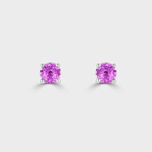 18ct white gold pink sapphire stud earrings