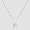 18ct white gold star shape diamond pendant and chain