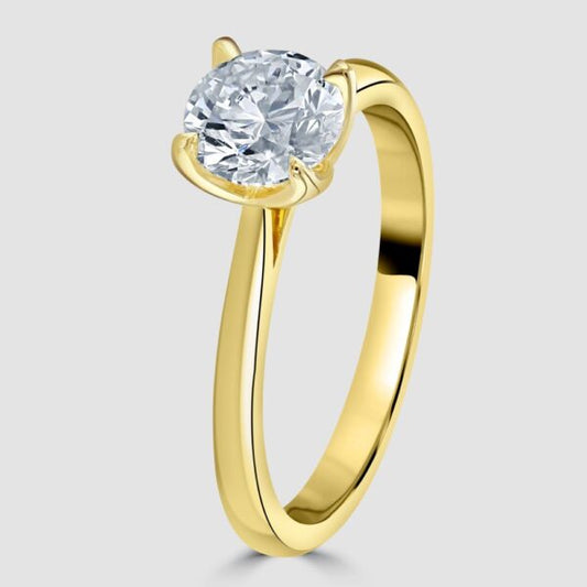 18ct yellow gold Laboratory diamond solitaire ring