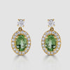 18ct yellow gold chrome tourmaline and diamond earrings