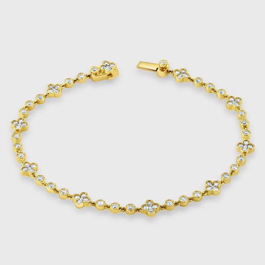 18ct yellow gold diamond multi stone bracelet