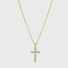 18ct yellow gold diamond set cross pendant