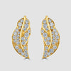 18ct yellow gold diamond set leaf stud earrings