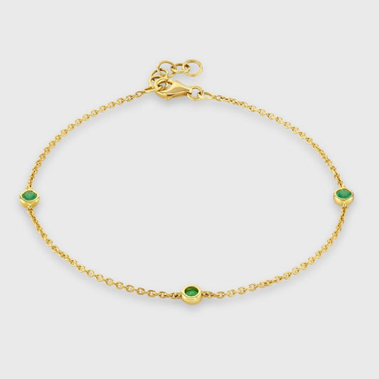 18ct yellow gold emerald set bracelet