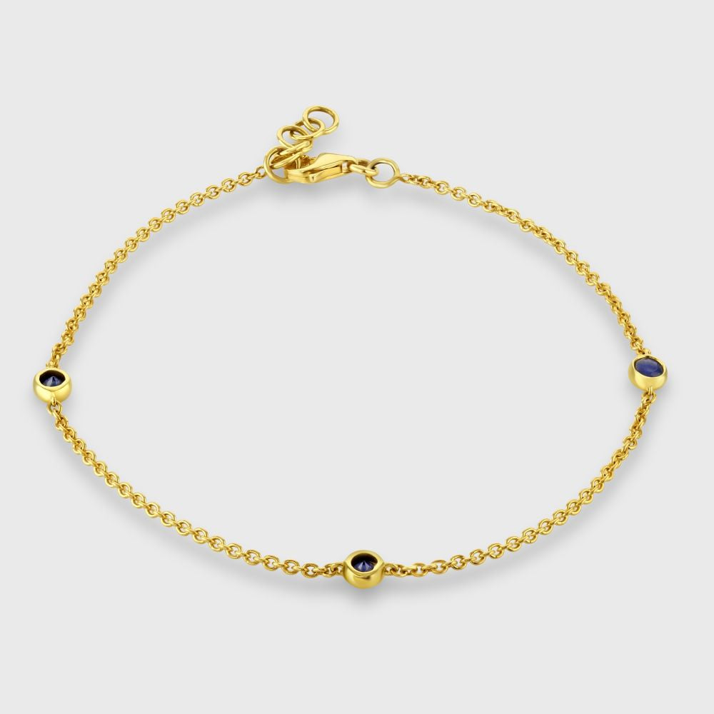 18ct yellow gold sapphire set bracelet