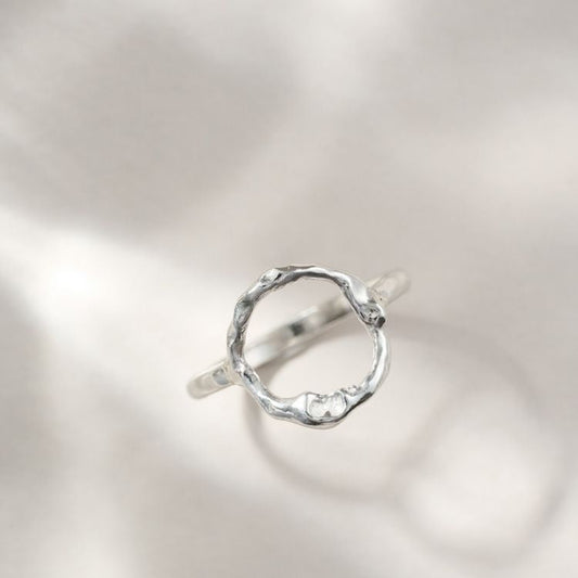 A Silver Halo Ring from Lulu and Boo Jewellery.
