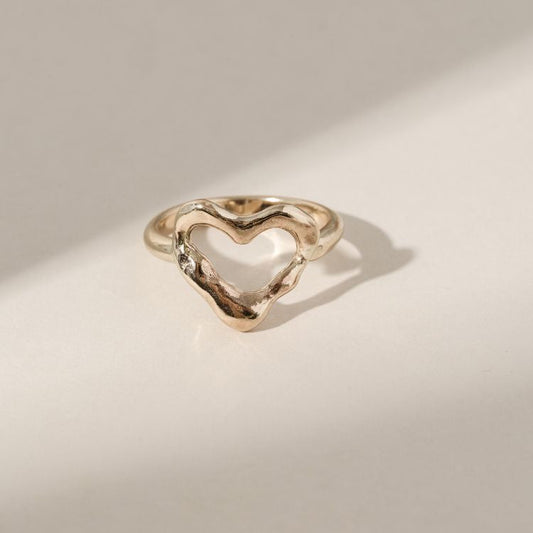 Molten 9ct Gold Heart Ring