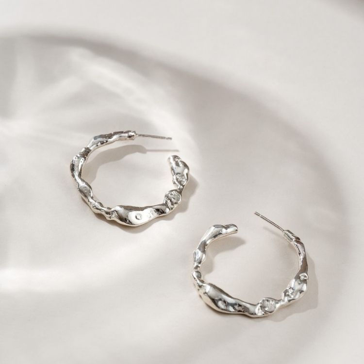 A pair of Large Sterling Silver Hoops from Lulu and Boo