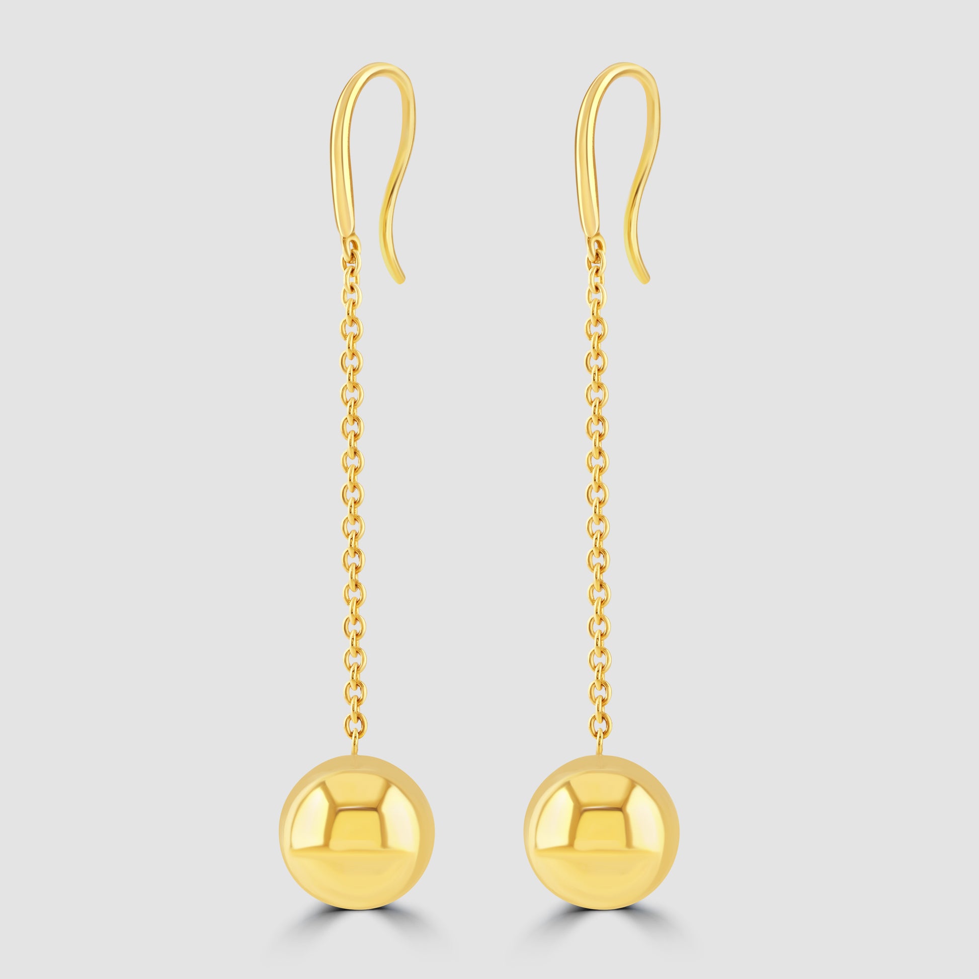 Tiffany & Co 18 carat yellow gold ‘Hard Wear’ ball pendant hook earrings