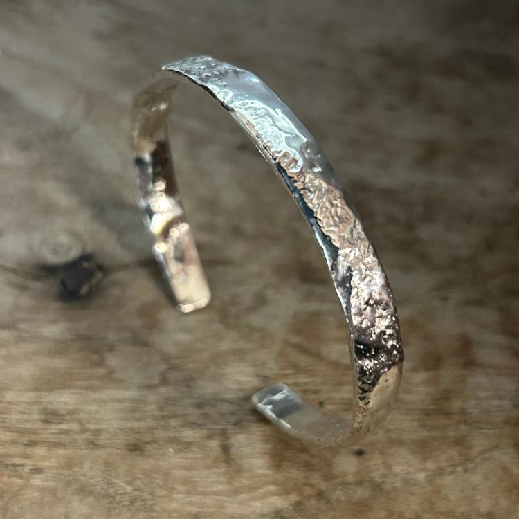 A textured cuff bangle from Lulu and Boo Jewellery.