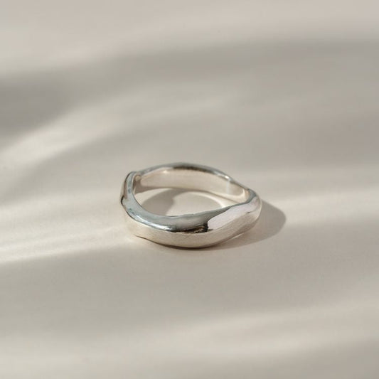 Sterling Silver Molten Ring - Small